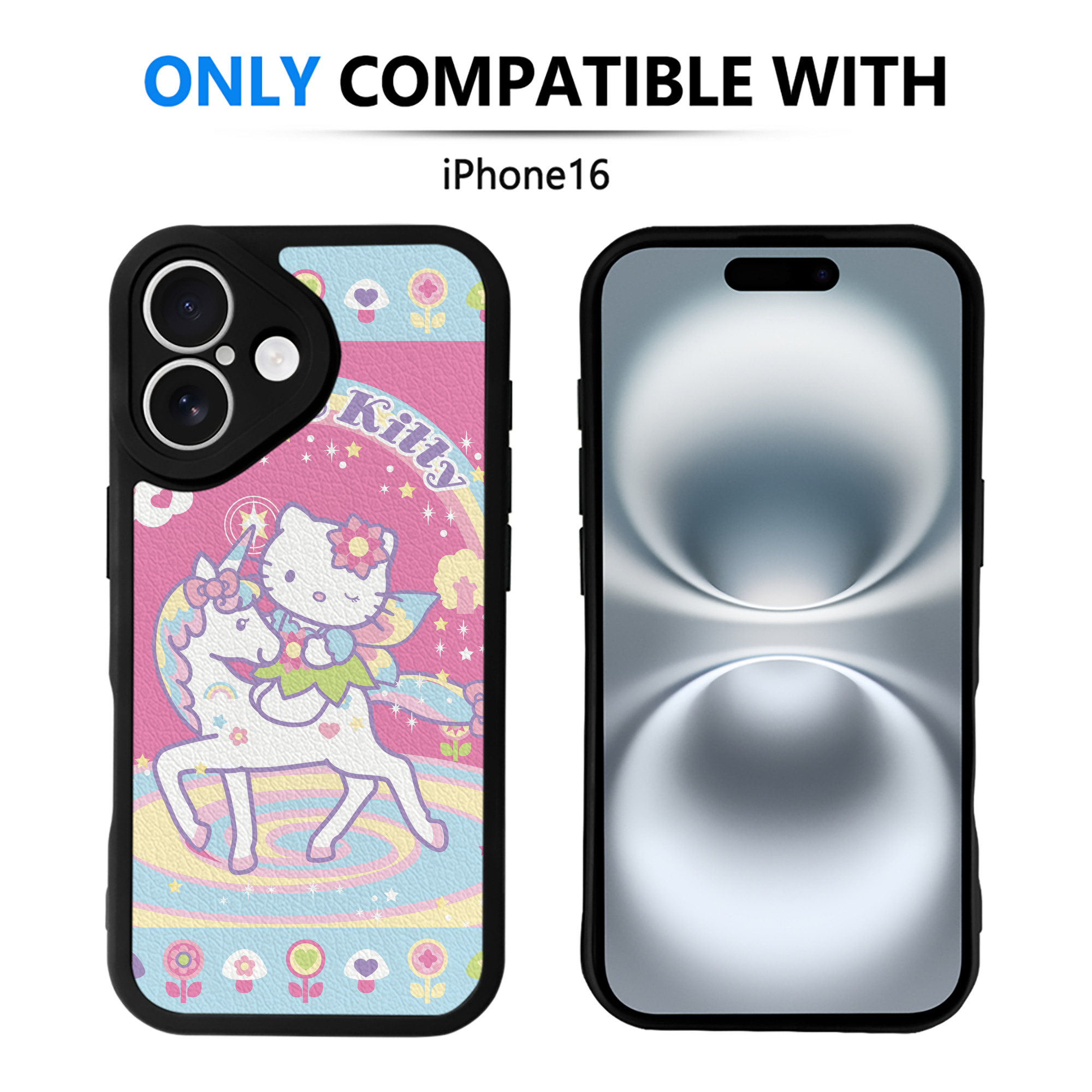 （画像用） Hello Kitty ハローキティ 【iPhone 16シリーズ対応】シリコンスマホケース（レザー調） 材質：シリコン